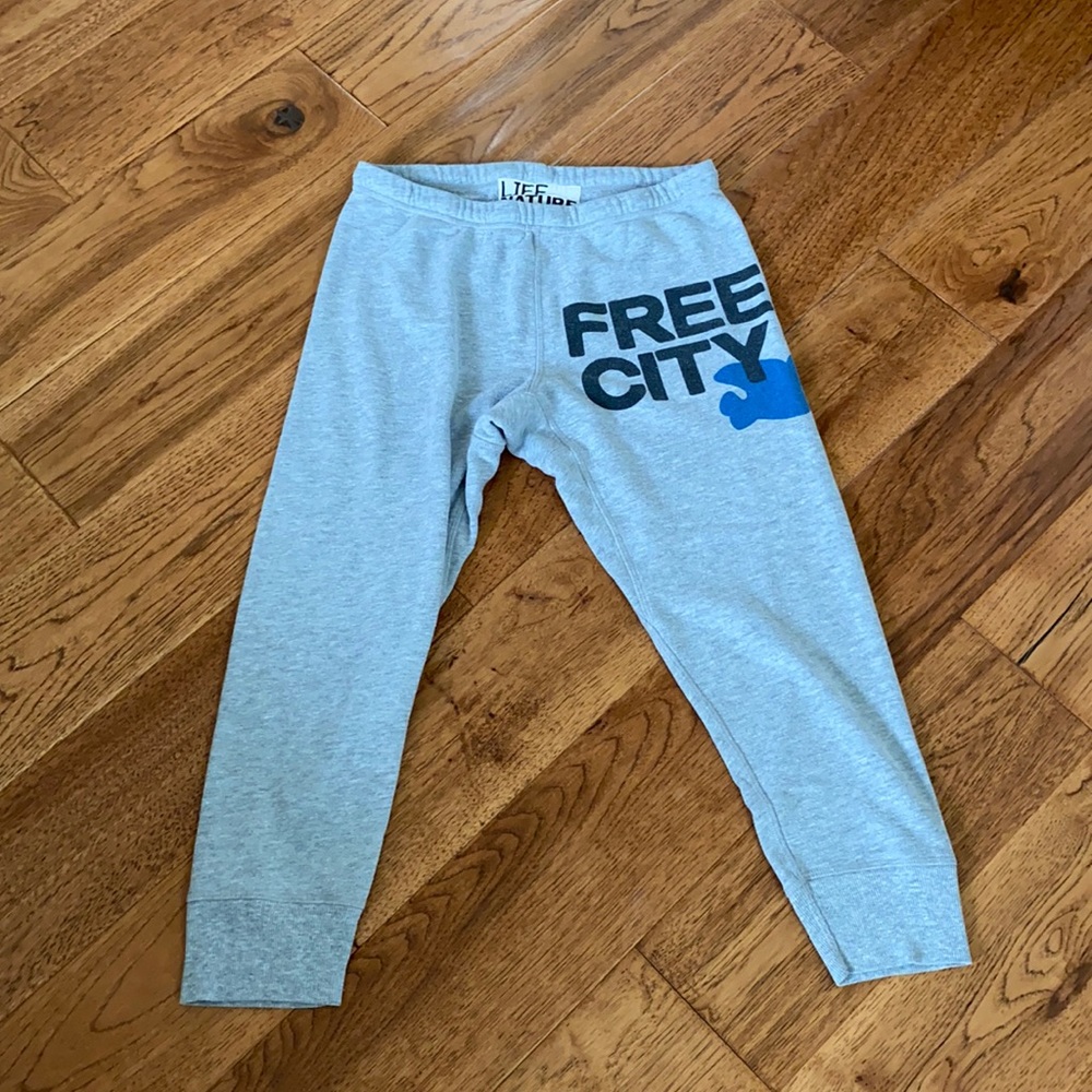 Free city cropped gray sweatpants